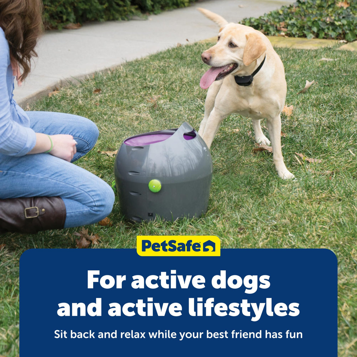 PetSafe Automatic Ball Launcher – Interactive Dog Fetch Toy with Safety Sensors & Adjustable Distance