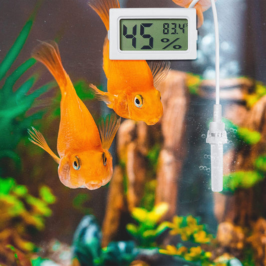 Mini Digital Temperature Humidity Meter Gauge with Probe Gauge LCD w/ Fahrenheit Display Thermometer Hygrometer for Incubator Reptile Plant Greenhouse Chicken Coop Garden(White, 3 Pieces)