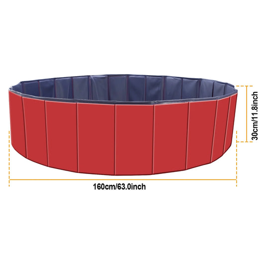 1Pc 160 X 160 X 30Cm-63.0 X 63.0 X 11.8Inch Foldable Pet Swimming Pool PVC Dog Swim Pool Bathing Tub Playmat Pools