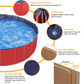 1Pc 160 X 160 X 30Cm-63.0 X 63.0 X 11.8Inch Foldable Pet Swimming Pool PVC Dog Swim Pool Bathing Tub Playmat Pools