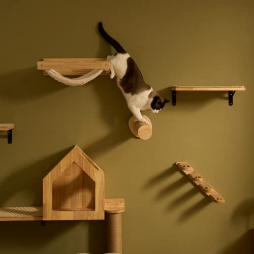 Cat Stairs Wall Mounted 11.8 Inch with Jute Scratching for Most Kitten, Medium and Large Cats, 2 of Pack