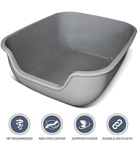 PetFusion Large Non-Stick Litter Box - Grey