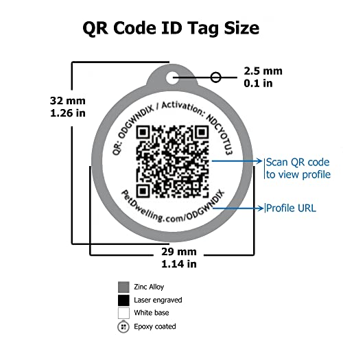 Premium QR Pet ID Tag - Purple Paw