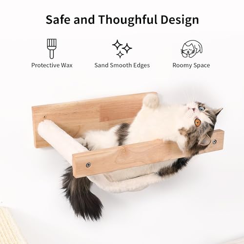 Cat Hammock Wall Mounted, Kitty Beds and Perches,for Sleeping, Playing, Climbing, and Lounging