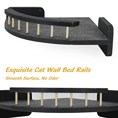 Cat Hammock Cat Wall Shelves with 3 Steps, Cat Shelves and Perches for Wall, Cat Wall Furniture Cat Climbing Shelf, Cat Scratching Post Cat Wall Shelf for Indoor with Plush Covered, Gift for Cat
