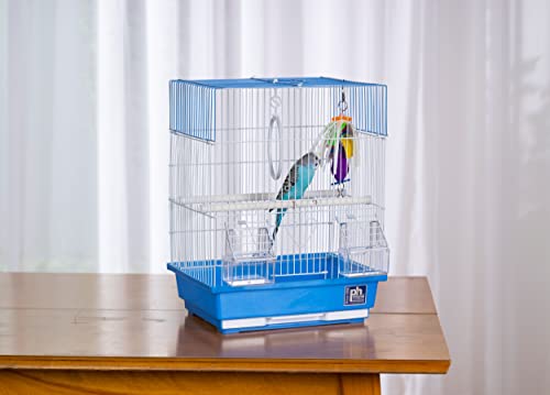 Blue Plastic Base Cage for Small Birds