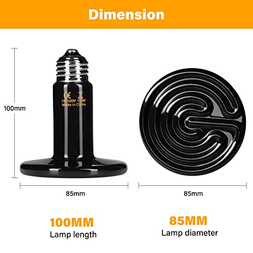 150W Ceramic Heat Emitter for Reptiles and Chickens (No Light)