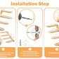 Cat Climbing Shelves Wall Mounted 2PCS & Four-Step Stair – Reversible, Jute Scratch Ladder, & Cozy Cat Perch Furniture