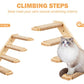 Cat Climbing Shelves Wall Mounted 2PCS & Four-Step Stair – Reversible, Jute Scratch Ladder, & Cozy Cat Perch Furniture