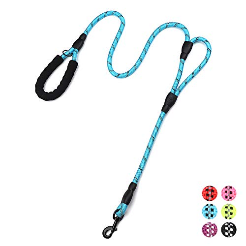 6ft Long Heavy Duty Reflective Padded Training Control Dog Leash- Double Handles