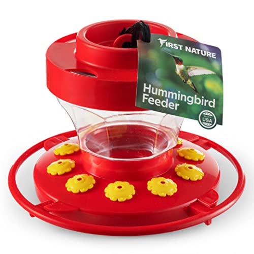 Red Hummingbird Flower Feeder - Attracts hummingbirds with vibrant color and easy-to-fill design.