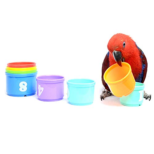 Stacking Cup Training Treat Toys for Parrots