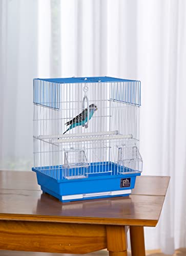 Blue Plastic Base Cage for Small Birds