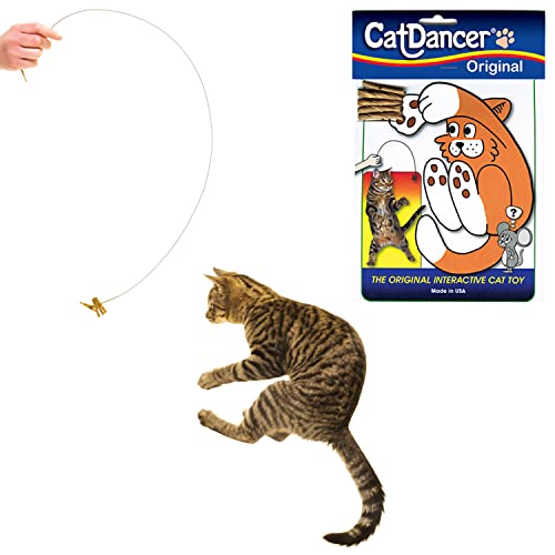 Cat Dancer 101 Interactive Cat Toy - Engaging, Natural Play for Cats, Brown.