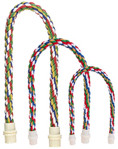 Pet Comfy Perch For Birds Flexible Multi-Color Rope, Medium - 32" Length