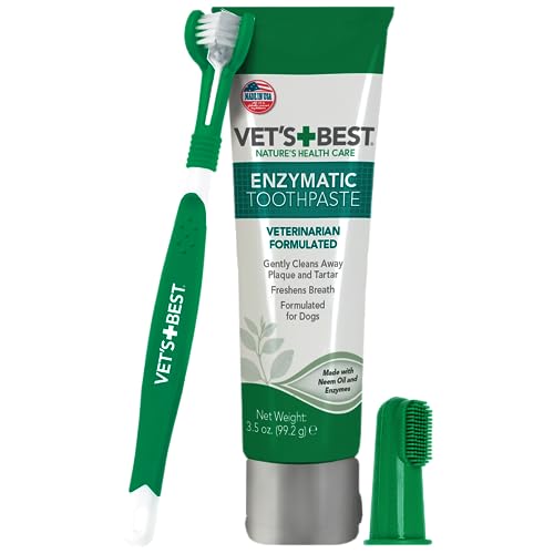 Dog Toothbrush & Enzymatic Toothpaste Kit for Cleaner Teeth