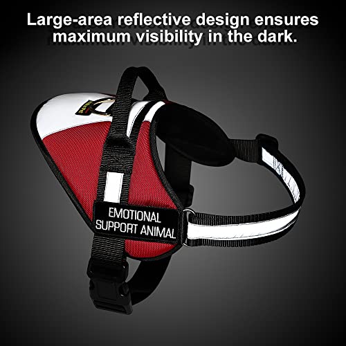 Plutus Pet Emotional Support Dog Vest, No Pull Dog Vest Harness with Easy Control Handle, Reflective Breathable Soft Padded and Adjustable, for Small Medium Large Dogs