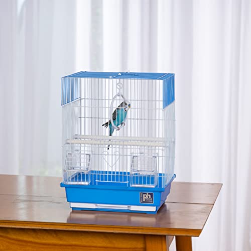 Blue Plastic Base Cage for Small Birds