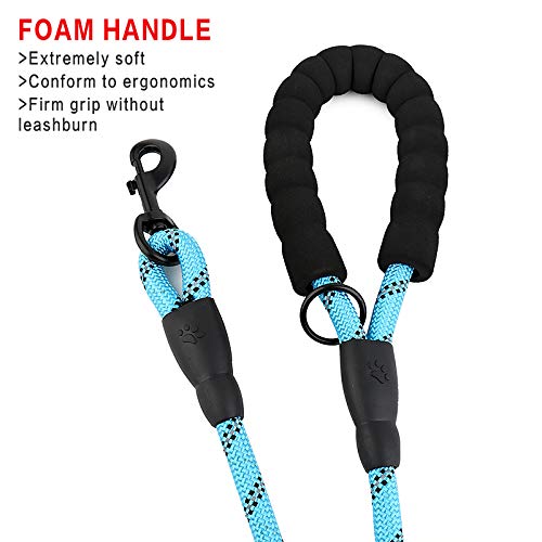 6ft Long Heavy Duty Reflective Padded Training Control Dog Leash- Double Handles