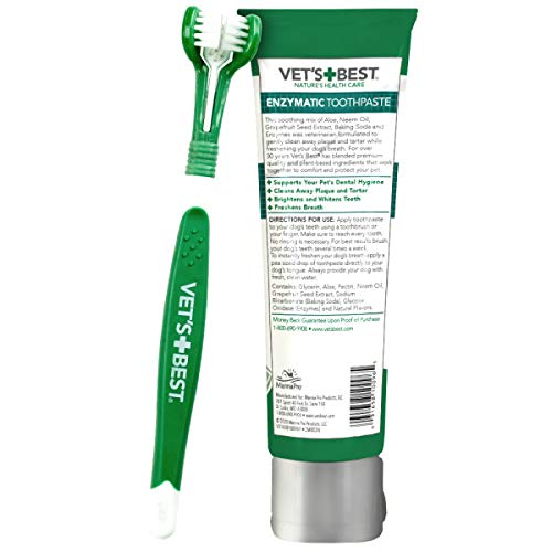 Dog Toothbrush & Enzymatic Toothpaste Kit for Cleaner Teeth