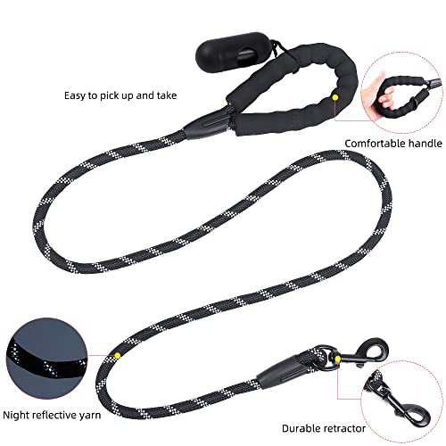 TFTSR No Pull Dog Harness Leash Set for Small Medium Large Dogs,Include Reflective Oxford Adjustable Vest,5ft Reflective Leash Which Handle Soft, Doggy Seatbelt,Poop Bag Dispenser with 15 Waste Bags