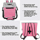 Pet Carrier Bicycle Basket Bag Pet Carrier/Booster Backpack for Dogs and Cats with Big Side Pockets,Comfy & Padded Shoulder Strap,Travel with Your Pet Safety（Pink）