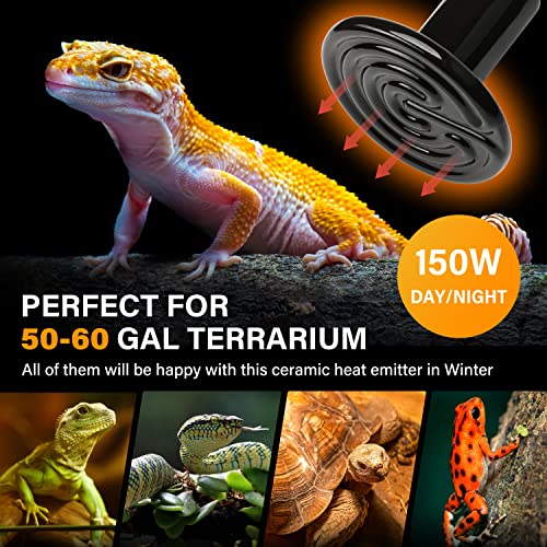 Ceramic Heat Emitter 150W - Ideal for reptiles and poultry, offering effective, non-light heating.