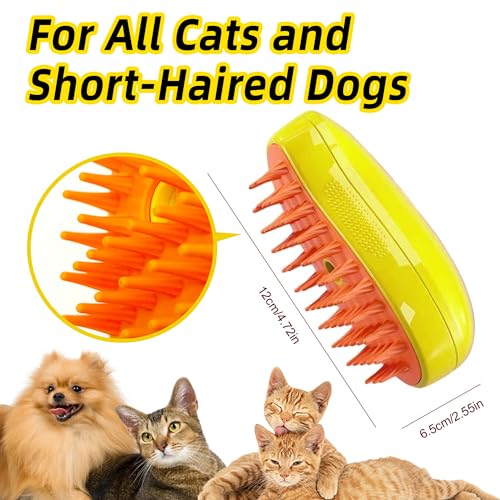 Cat Steam Brush: Hair Removal Steamy Pet Brush 3-in-1 Self-Cleaning Grooming Innovative Tool