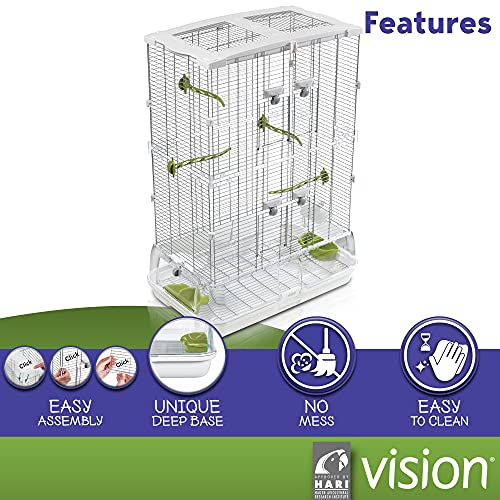 Wire Bird Cage, Bird Home for Parakeets, Finches and Canaries, Tall Medium