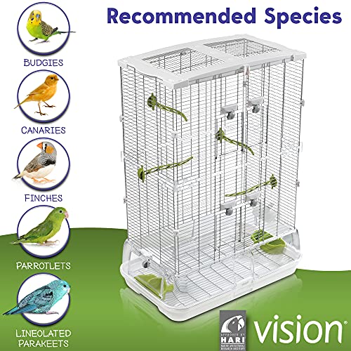 Wire Bird Cage, Bird Home for Parakeets, Finches and Canaries, Tall Medium