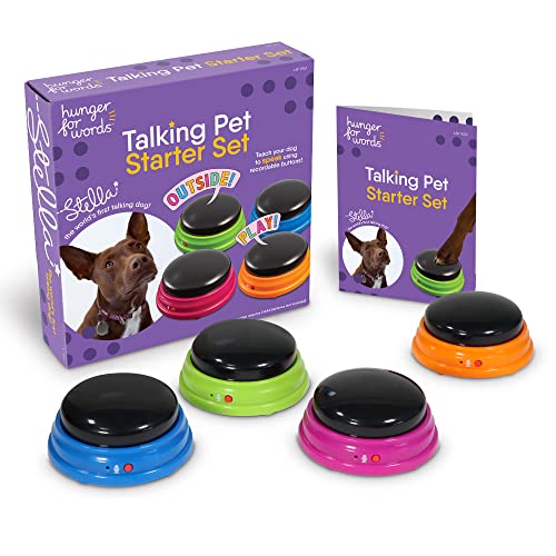 Pet Talk Buttons - 4 Piece Set for Dog Training and Communication