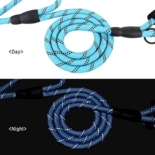 6ft Long Heavy Duty Reflective Padded Training Control Dog Leash- Double Handles