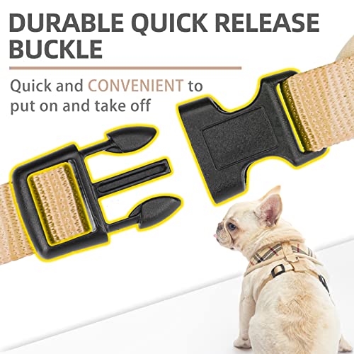 PUPTECK Soft Mesh Dog Harness and Leash Set Pet Puppy Cat Comfort Padded Vest No Pull Harnesses, Beige, S