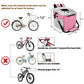Pet Carrier Bicycle Basket Bag Pet Carrier/Booster Backpack for Dogs and Cats with Big Side Pockets,Comfy & Padded Shoulder Strap,Travel with Your Pet Safety（Pink）