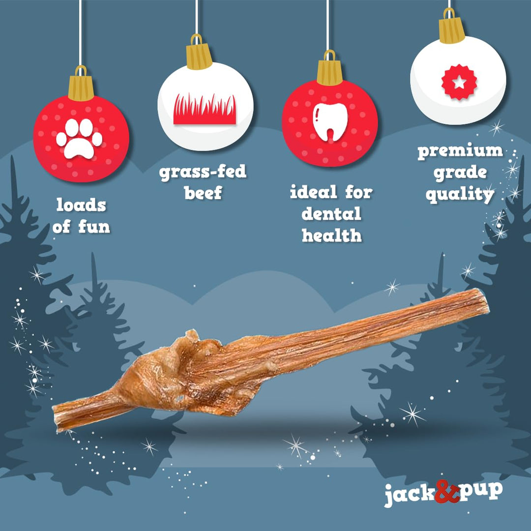 Jack&Pup Dog 6" Baby Bully Sticks for Dogs | Single Ingredient Dog Treat | Beef Bully Sticks for Puppies Teething - Limited Edition (10 Pack)