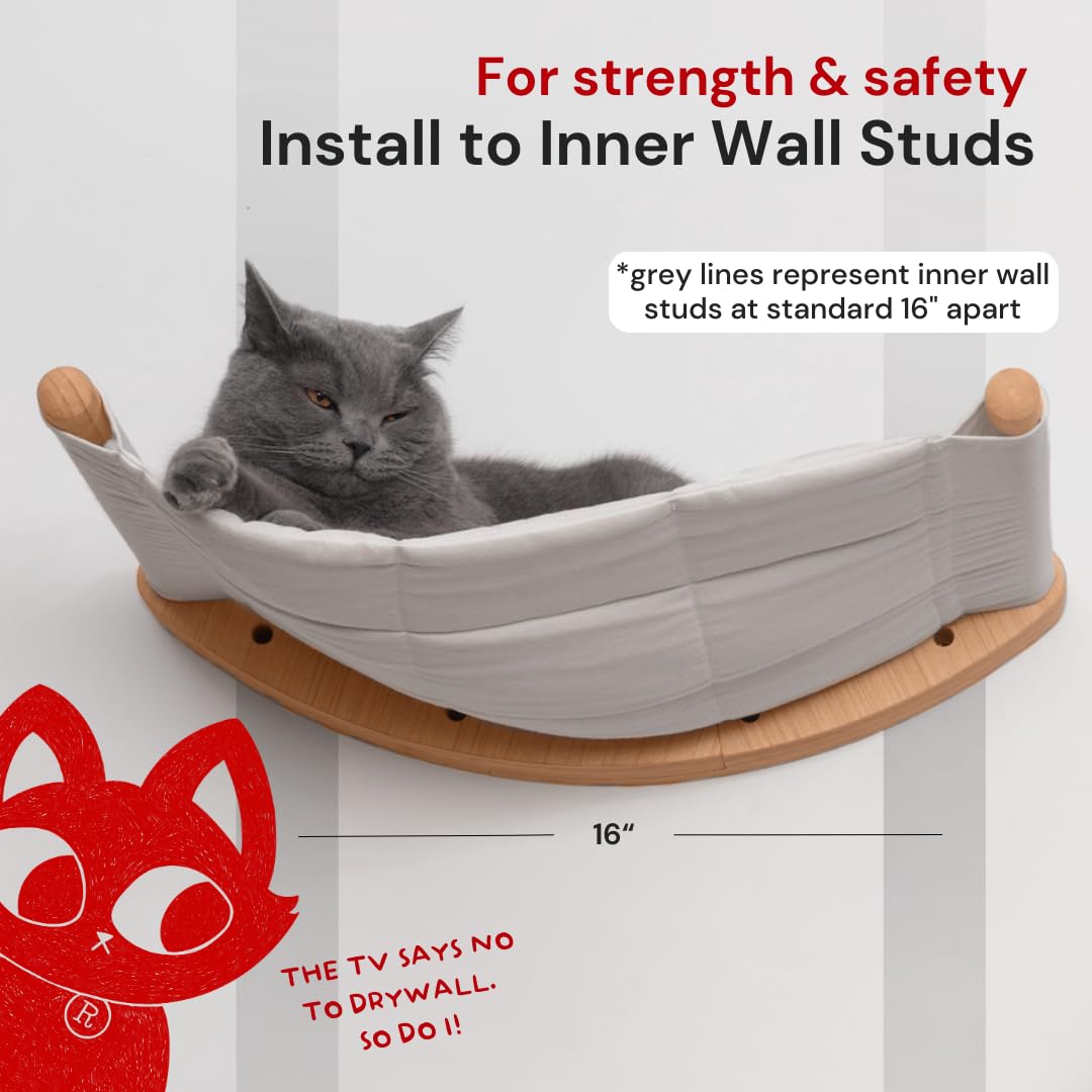 Cat Hammock Wall Mounted 2 Step Shelf Cat with Two Steps