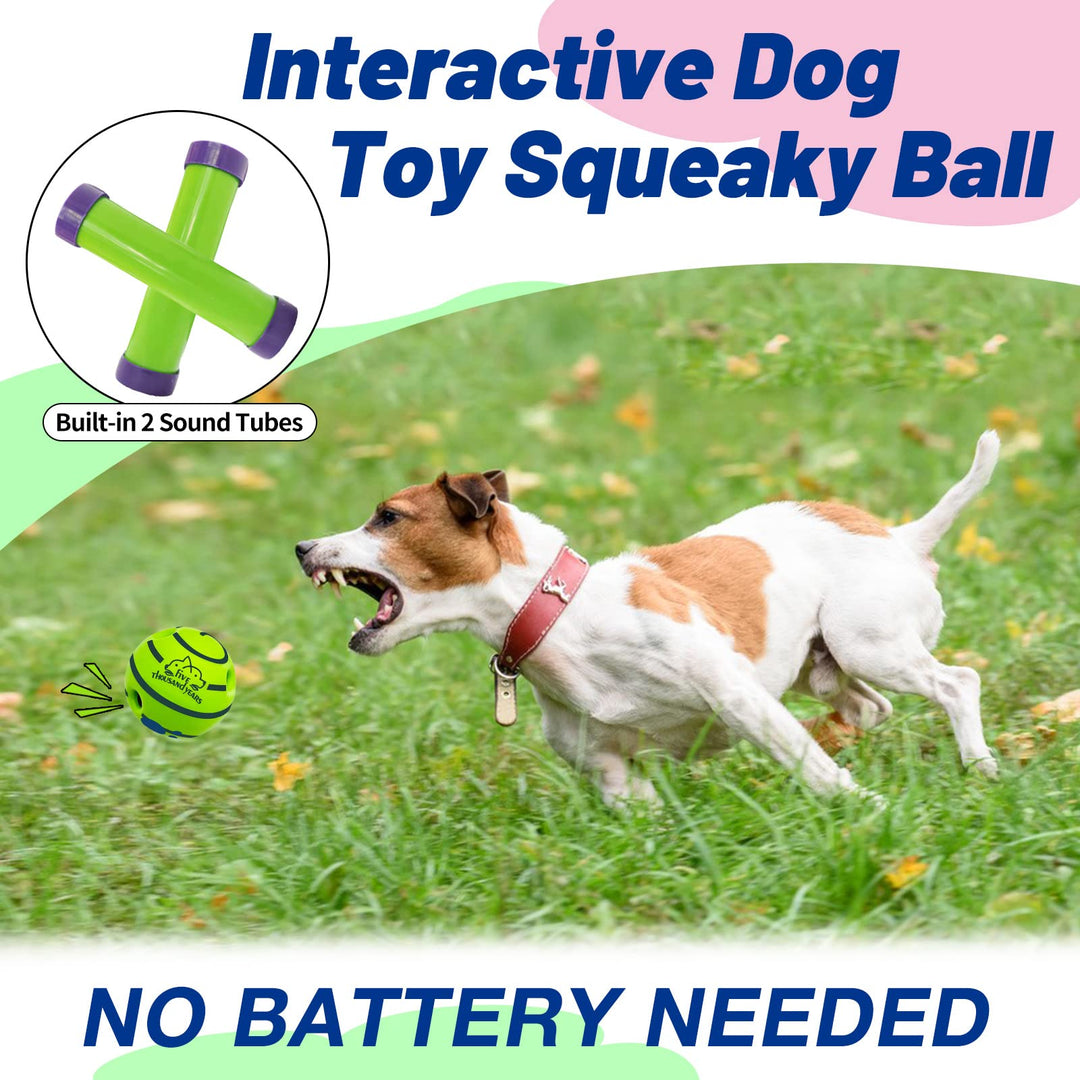 Interactive Durable Wobble Giggle Squeaky Chew Ball Dog Toy *Size Medium*
