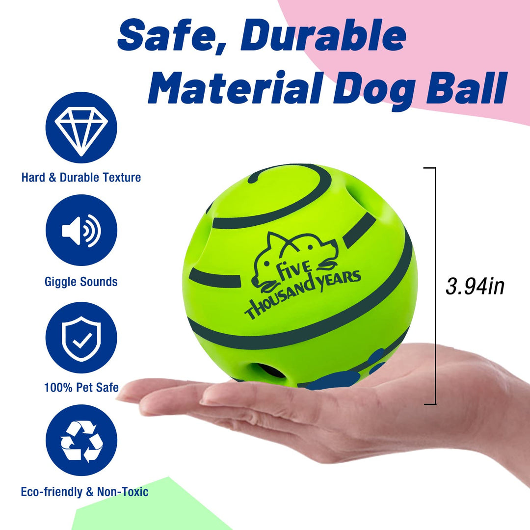 Interactive Durable Wobble Giggle Squeaky Chew Ball Dog Toy *Size Medium*