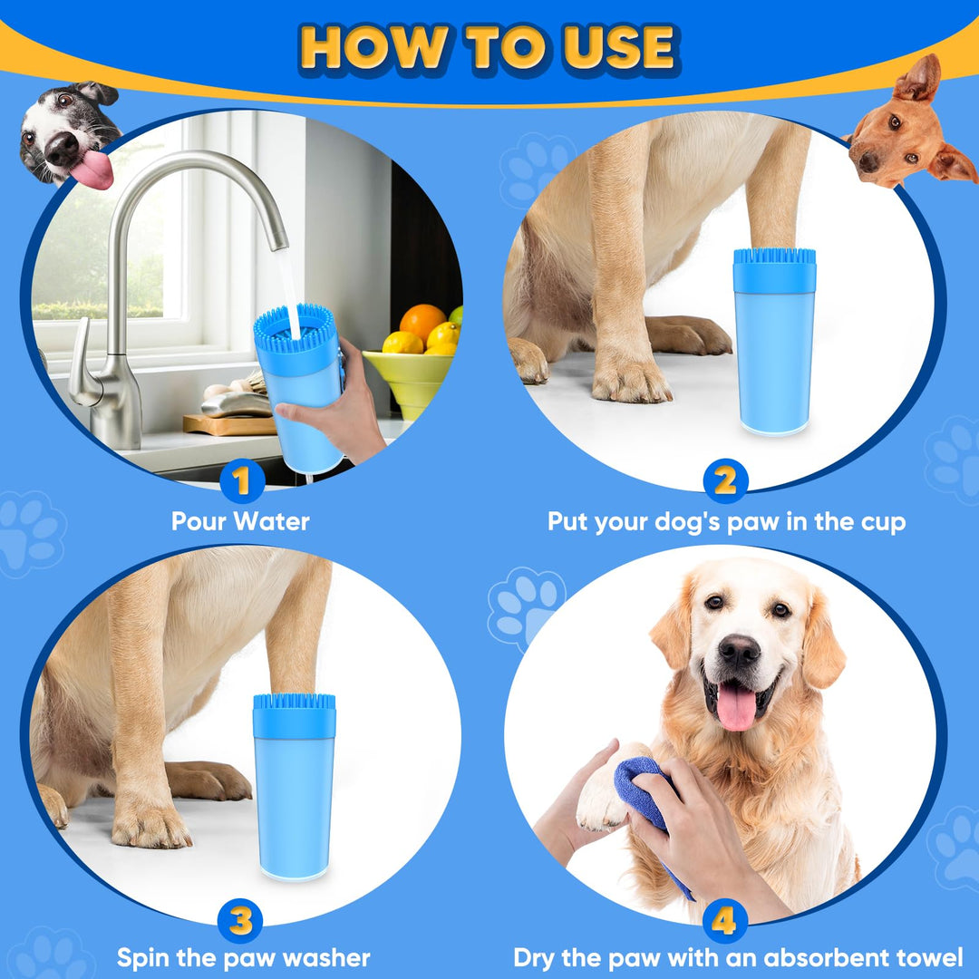 2 In 1 Portable Dog Paw Washer Upgrade for Large Dogs and Cats
